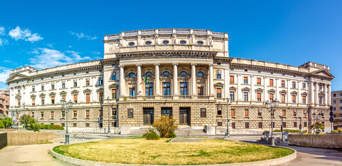 Fototapeta premium View at the Building of Tribunal in the streets of Trieste - Italy
