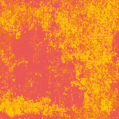 The grunge texture is red and yellow. Abstract color background. Vector template of a scratched colored board