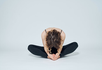 woman in sports uniform workout stretch asana active lifestyle
