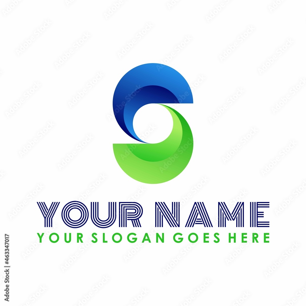 Poster simple letter or word s font in flip circle image graphic icon logo design abstract concept vector s