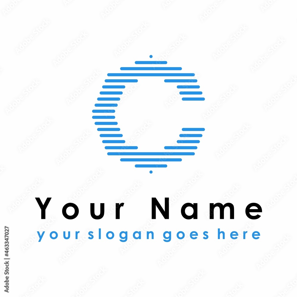 Poster simple and unique letter or word c font in attractive line image graphic icon logo design abstract c