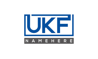 UKF creative three letters logo	 - obrazy, fototapety, plakaty