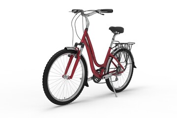 Fototapeta na wymiar 3D illustration of Front view of a red bicycle