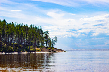 bay of onega lake on a sunny summer day
