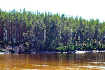 bay of onega lake on a sunny summer day
