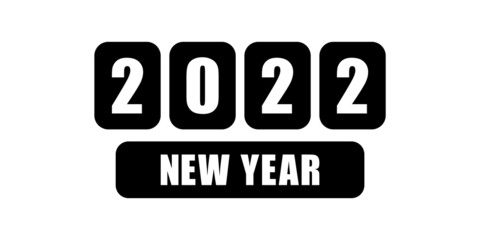 2022 new year logo text design. 2022 number design template. Calendar simple icon. Modern abstract banner. Vector graphic illustartion isolated on white background