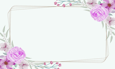 Elegant watercolor  autumn  floral frame  Vector design