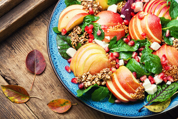 Vitamin salad with apple,herbs and oatmeal