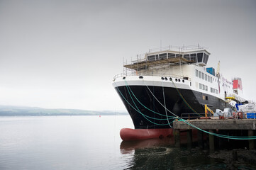 Ship Building and scaffolding in Port Glasgow Shipbuilding Dock