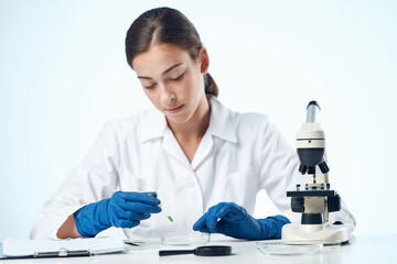 Fototapeta premium female doctor research biology ecology experiment isolated background