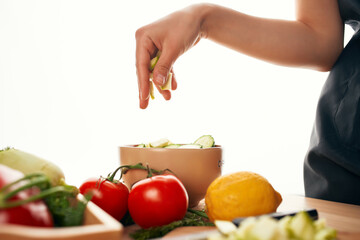 cutting fresh vegetables on a cutting board freshness vitamins