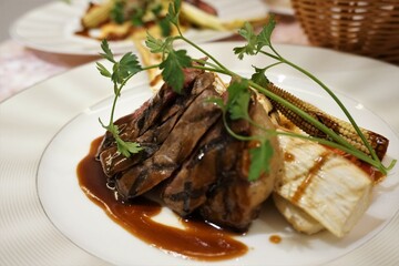 おいしそうな牛ヒレステーキ