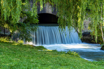 water of the isar in The English Garden, Munich, Germany.