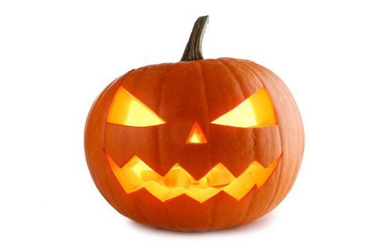 Halloween pumpkin on white