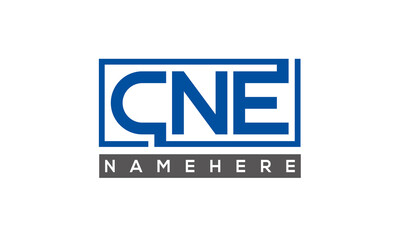 CNE creative three letters logo