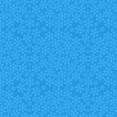 Christmas background with different snowflakes on blue