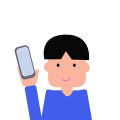 スマホを持つ男の子