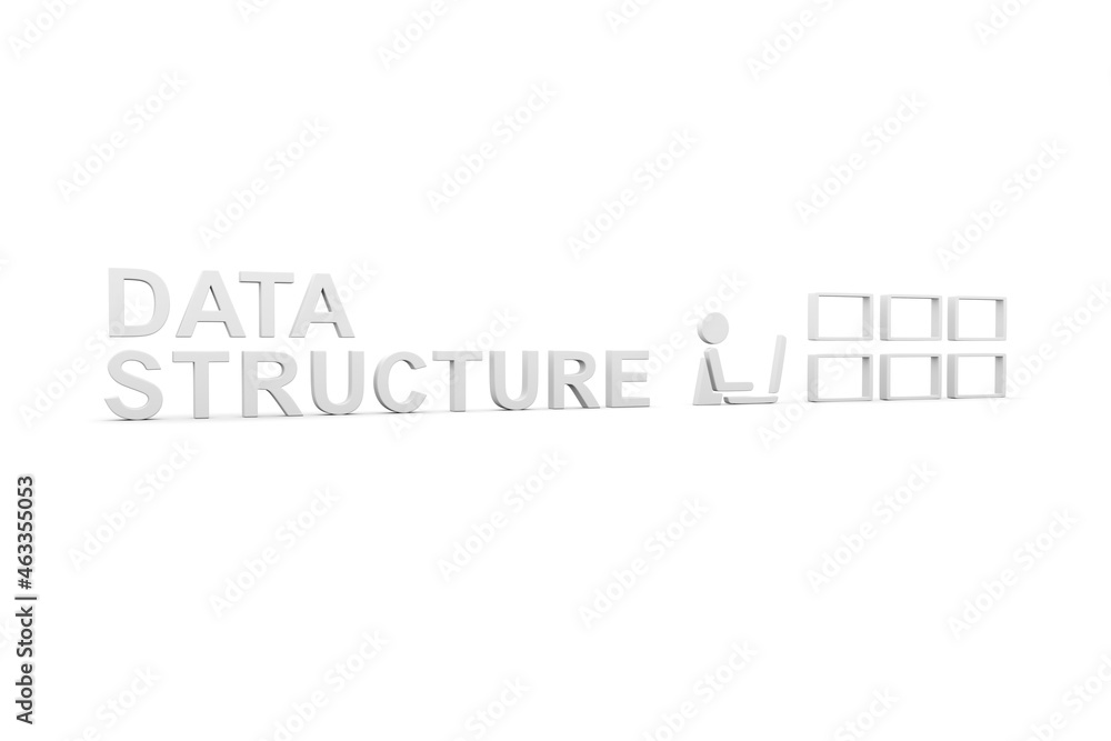 Poster data structure concept white background 3d render illustration