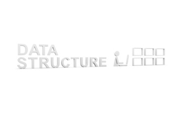 DATA STRUCTURE concept white background 3d render illustration