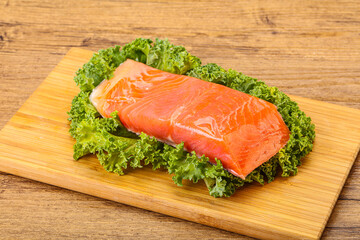 Salmon fillet slice for cooking