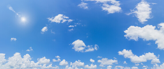 Beautiful panorama blue sky and clouds with daylight natural background.