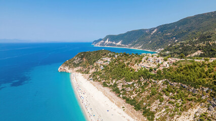 Obraz premium Aerial drone view of the Ionian Sea coast of Zakynthos, Greece