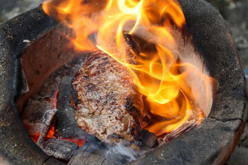 fire grilled meat