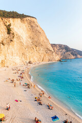 Aerial drone view of the Ionian Sea coast of Zakynthos, Greece