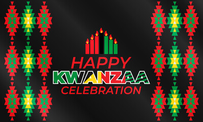 Happy Kwanzaa Celebration. Is an annual celebration of African-American culture which is held from December 26 to January 1. African American cultures festival. 
