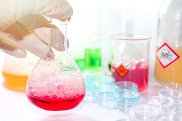 chemical glass in the laboratory