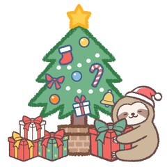 クリスマスツリーとナマケモノ
