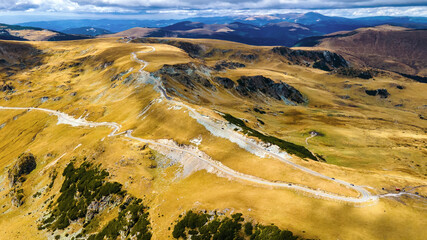 Aerial drone view of nature in Romania