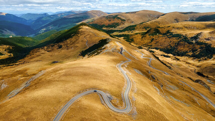 Aerial drone view of nature in Romania