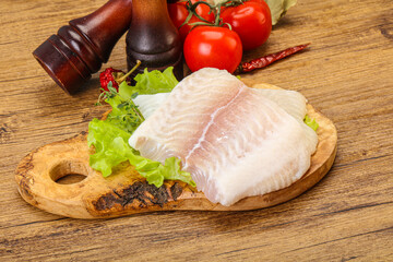 Raw pangasius fillet for cooking