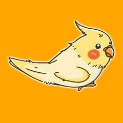Cockatiel​ bird cartoon illustration design