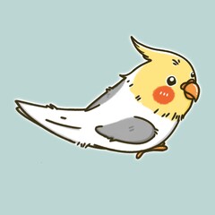Cockatiel​ bird cartoon illustration design