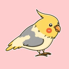 Cockatiel​ bird cartoon illustration design