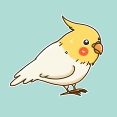 Cockatiel​ bird cartoon illustration design