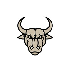 angry bull mascot icon vector illustration design