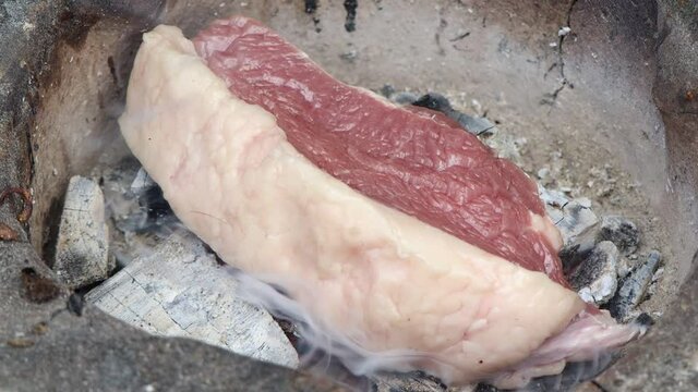 Grilled fresh meat and safe from red meat accelerators