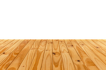 wood floor perspective isolated on white background