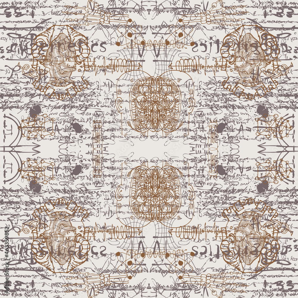 Poster vector image of abstraction in the style of old blurry manuscript graphics can be used as wallpaper 