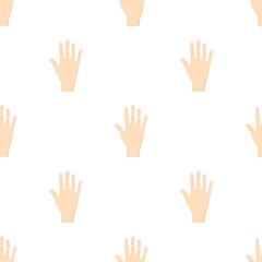 Opened palm of the hand pattern seamless background texture repeat wallpaper geometric vector