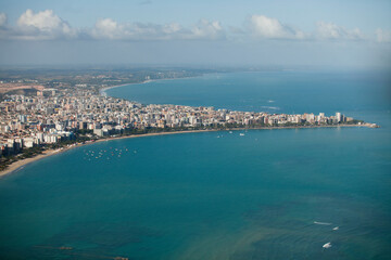 Obraz premium Aerial view of beaches in Maceio, Alagoas, Northeast region of Brazil