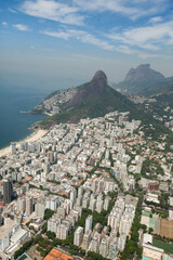 Aerial view of beaches in Rio de Janeiro, Southeast region of Brazil
