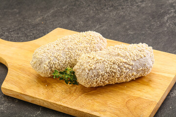 Raw chicken cutlet for roast