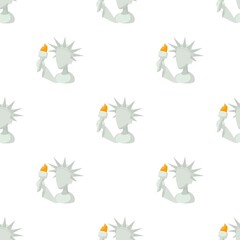 Head of Statue of Liberty pattern seamless background texture repeat wallpaper geometric vector