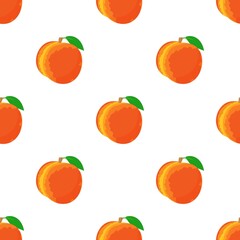 Ripe whole peach pattern seamless background texture repeat wallpaper geometric vector