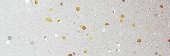 Christmas texture decoration, abstract festive falling glitter confetti 3d rendering. Minimal geometric holiday banner background