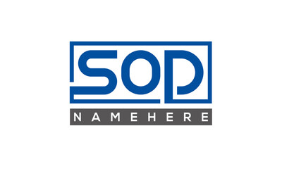 SOD creative three letters logo